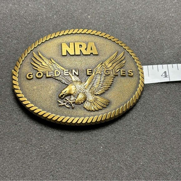 NWT NRA Golden Eagles National Rifle Association Belt Buckle W/ Box Certificate - Picture 4 of 6
